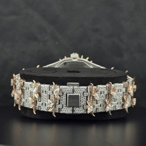Reloj Mecánico Iced con Bisel de Rodio, Esfera de Cristal, Automático, Estilo Audaz y Lujoso - Product Image 4