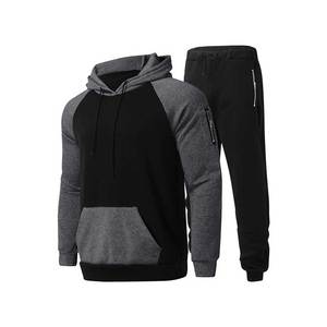 Survêtements de haute qualité, ensemble jogging deux pièces uni, sans motif, pour hommes - Product Image 4