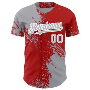Custom Red Gray <b>Baseball</b> Jersey Shirt Sublimated Print Breathable Short Sleeve Unisex Adult Team Name Number Front Back Design - Product Image 6