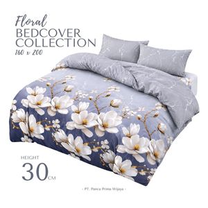 High Quality <b>Queen</b> <b>Size</b> Floral Bed Cover Set with Flat Sheet 160x200cm Soft Printed <b>Bedding</b> Set for Home Hotel - Product Image 1