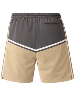 Shorts décontractés pour hommes gris anthracite et kaki à blocs de couleur, avec cordon de serrage, poches zippées, séchage rapide, confortables, pour l'été et le sport - Product Image 2