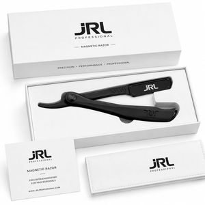 กรรไกรตัดผมตรงขอบแม่เหล็กสีดำ JRL สแตนเลสหรูหรา พร้อมปลายใบมีดคมสำหรับช่างตัดผม - Product Image 2