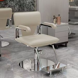 Sillón de Barbería Moderno Hidráulico, Silla de Estilismo para Salón, Asiento Tapizado en Negro, Estructura Metálica Dorada para Peluquería - Product Image 5