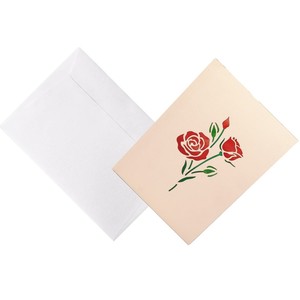 <b>Handmade</b> <b>Paper</b> Flower3D Pop Up Card Red Roses in Cardstock Pot Floral Decor Home Decoration Die Cutting Printing Customized - Product Image 5