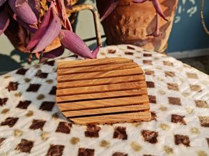 Juego de baño de madera de cinco piezas, rectangular, minimalista, jabonera, soporte para cepillos de dientes, bandeja, fácil de limpiar, accesorios para encimera - Product Image 5