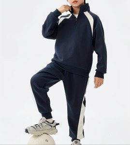 Sweat-shirt décontracté élégant pour garçons, demi-zip, color-block, couleur unie, haut à manches longues pour enfants, coupe ample pour le printemps - Product Image 1