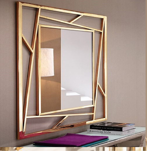 Grand miroir décoratif doré à plusieurs panneaux avec un cadre de forme unique, disponible à prix de gros - Product Image 4