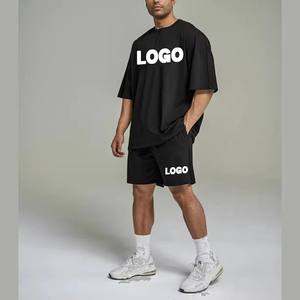 Conjunto Deportivo Corto para Hombre, Personalizado, 100% Algodón, Lavado Ácido, Transpirable, con Shorts de Felpa, OEM - Product Image 1