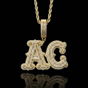 Custom Name Letter Moissanite Hip Hop Pendant Chain Necklace Gold Color Charms Jewelry for Men Women Party Gift Wear - Product Image 5