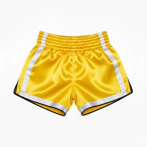 Pantalones Cortos Deportivos 2 en 1 para Hombre, para Entrenamiento de Gimnasio, Muay Thai, con Pantalones Cortos de Compresión, Logotipo Personalizado, Tela Satinada - Product Image 2