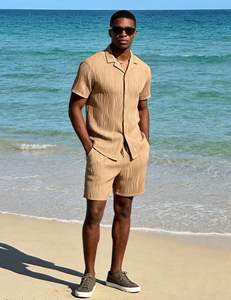 Conjunto de Camisa de Manga Corta con Estampado Isleño y Pantalones Cortos a Juego para Hombre, Estilo Casual, Colorido, para Vacaciones de Verano - Product Image 3