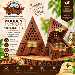 Wooden Sandalwood Incense Burner Box Pyramid Aromatherapy <b>Diffuser</b> Handcrafted Vent Hole <b>Oud</b> Scented for Home Gift - Product Image 1
