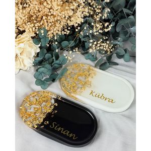 Bandejas Decorativas Modernas para Servir en el Hogar, Bandejas Ovaladas y Redondas de Resina - Product Image 6