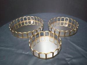 Artisan Design Brass finish <b>Mirror</b> Storage Trays Round Modern Luxury Design Table Organizer for Makeup Jewelry Neatenin - Product Image 4