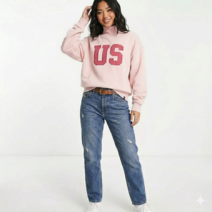 Haut oversize à col montant pour femme – Chaud, confortable, coupe décontractée, ample, idéal au quotidien, tendance moderne - Product Image 1