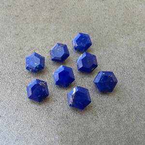 Lapis-lazuli de qualité, taille hexagonale facettée, pierre précieuse calibrée, pour bijoux - Product Image 5