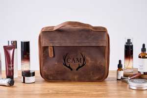 Premium Leather Toiletry Bag Men Travel Cosmetic Organizer Waterproof Grooming Storage <b>Case</b> LTB-0131 - Product Image 6
