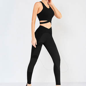 Conjunto de Yoga de Talla Grande para Mujer, MOQ Bajo, Sólido, de Alta Calidad, Transpirable, con Cintura Elástica Cómoda, Conjunto de Gimnasio de 2 Piezas, Disponible en Stock - Product Image 2
