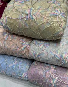 High End Custom Embroidery Net Polyester Fabric for Wedding Dress Design Fashion <b>Garments</b> Bags Home Textile and Swimwear - Product Image 4