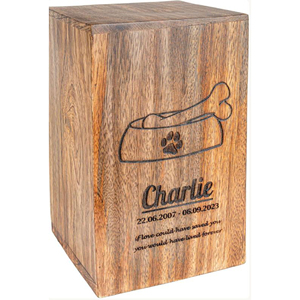 Wooden Funeral Urn with Custom Name Engraving Handmade Hardwood Cremation Urn by AYAANS - Product Image 3