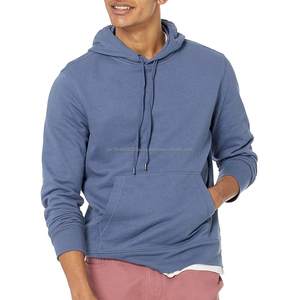 Sweat à capuche bleu ciel à manches longues pour homme, meilleur fabricant, design d'impression unique, service OEM ODM, teinture unie pour l'hiver - Product Image 5