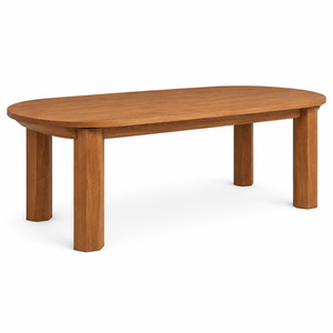 Modern Scandinavian <b>Solid</b> Teak <b>Wood</b> <b>Dining</b> <b>Table</b> Ergonomic Sculpted Seat Waterproof Eco-Friendly Durable 8-Seater Home - Product Image 2