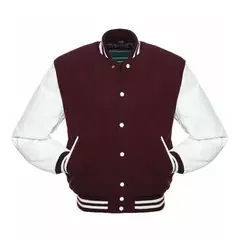 Chaqueta universitaria de algodón 100% personalizada de alta calidad con mangas de piel de vaca auténtica, diseño de cuello con capucha estilo Letterman para invierno, logotipo bordado, nueva llegada al por mayor - Product Image 4