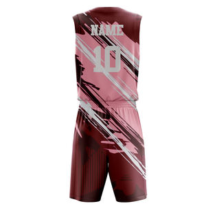 Ensemble de maillots de basket-ball unisexes personnalisés, design imprimé par transfert thermique, tissu respirant et absorbant l'humidité sur le devant, nom d'équipe personnalisable - Product Image 2