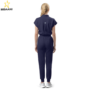 ชุดสครับสำหรับผู้หญิง ชุดยูนิฟอร์มพยาบาล เสื้อสครับกันยับ กางเกงจ็อกเกอร์ 11 กระเป๋า ผ้าสี่ทิศทางยืดได้ ชุดทำงาน - Product Image 2