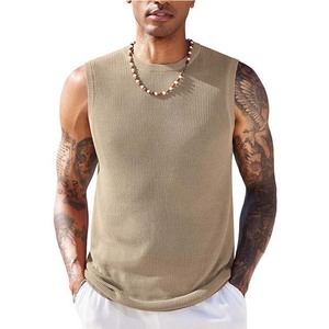 Débardeur de sport pour homme 2026 en coton et élasthanne tricoté, coupe ajustée, absorbant l'humidité, respirant, 220g, style punk - Product Image 2