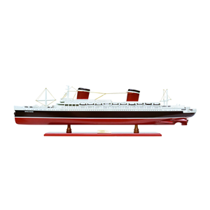 C082 - Maquette de transatlantique américain en bois, artisanale, décoration nautique, cadeau pour collectionneur maritime, 83Lx10Wx22.5H cm - Product Image 1