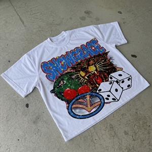 Snowgrace Custom Printed Men's Oversized T-<b>Shirt</b> Short Sleeve O-Neck High Street Style 100% Cotton Jersey Fabric Custom Logo - Product Image 3
