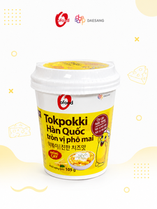 Korean Instant Rich Cheese Tokpokki Cup 105g Wholesale O'food | Non-Spicy Rice Cake - Product Image 3
