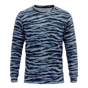 T-shirt à col rond à manches longues en polyester et coton, imprimé par sublimation thermique, motif floral en toile épaisse pour l'été - Product Image 1