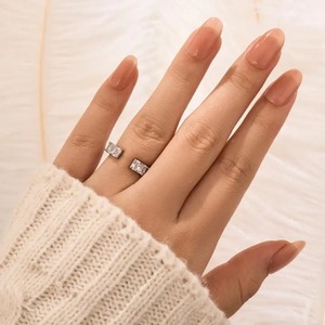 Women's 925 Moissanite 4.5 Carat Elongated Cushion Cut <b>Simulated</b> <b>Diamond</b> Gold Plated Sterling Silver Open Surround RingLuxe - Product Image 3