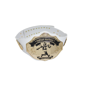 Cinturón de Campeón de Fútbol de Fantasía Premium Blanco con Detalles Dorados - Perfecto para Ganadores de Ligas y Aficionados al Deporte - Product Image 1