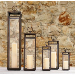 Top Selling <b>Black</b> Metal Rectangular <b>Lanterns</b> With Glass Panels For Home Decoration - Product Image 6