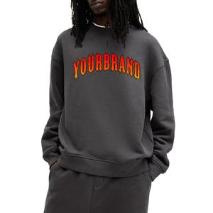 Sweat-shirt personnalisé à manches longues multicolore col rond avec impression en relief, fourniture ODM pour l'hiver, haut confortable en polyester uni pour homme - Product Image 1