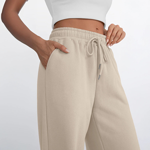 Women's Mid Waist Straight Pants Flat Front Drawstring <b>Trousers</b> Winter Eco-Friendly Breathable wholesale rate cheap price - Product Image 6