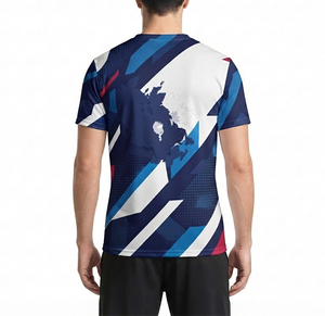 Camiseta de poliéster estampada al por mayor OEM 2026 para hombre, diseño de logotipo personalizado, camiseta de maratón, regalo promocional, camiseta de malla sublimada - Product Image 2
