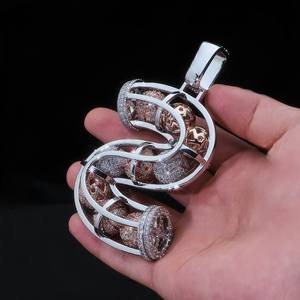 Colgante Hip Hop Personalizado con Moissanita VVS, Joyería Fina de Plata 925, Colgante de Letra Personalizada con Incrustaciones de Diamantes - Product Image 3