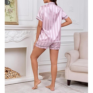 <b>Short</b> Sleeve Kimono Style Tie Belt Open Front Cardigan Women Night Suit <b>Shorts</b> Set Soft <b>Polyester</b> Viscose - Product Image 3