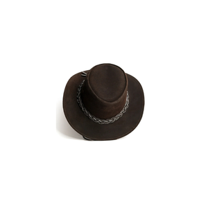 <b>Western</b> Leather Cowboy <b>Hat</b> Brown Braided Band Unisex Adult 56-58CM Casual Outdoor Style - Product Image 5
