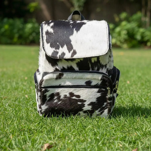 Sac à dos en cuir de vachette en gros avec fermeture éclair, sacoche unisexe pour ordinateur portable, bretelles souples et tendance - Product Image 5