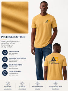 Camiseta de Manga Corta Casual para Hombre, Marca AMY, 100% Algodón, Corte Regular, Lisa, con Logotipo Personalizado al por Mayor - Product Image 4