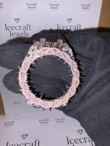 Premium Moissanite Iced Out <b>Watch</b> <b>Case</b> Spiked Bezel Micro Pave Diamond Style Setting Hip Hop Bling Custom <b>Watch</b> Housing Luxury - Product Image 2