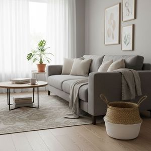 <b>Kitchen</b> Storage Baskets Handwoven Natural Water Hyacinth Basket with Handles Eco Friendly Organizer for <b>Pantry</b> Fruits Vegetables - Product Image 6