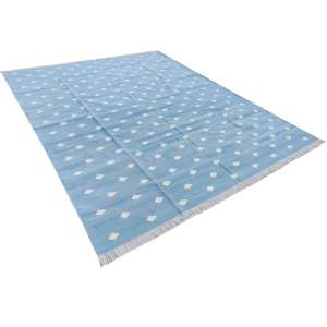 Flatweave Style <b>Rug</b> Handcrafted from Durable Cotton for Use in Bedrooms, Living Rooms, or Entryways - Product Image 1
