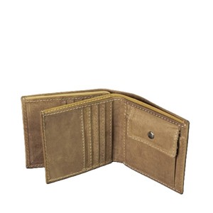 Camel Genuine Leather Men Wallet Vintage <b>Bifold</b> Compact Card Case Cash Slot Flap Photo ID Holder Snap Button Coin Pocket <b>Purse</b> - Product Image 6