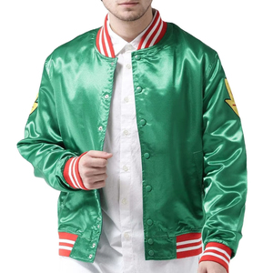 Chaquetas Varsity Personalizadas para Hombre, Impermeables y Delgadas, con Cuello Alto, Chaquetas Letterman de Poliéster Lisas al por Mayor - Product Image 4